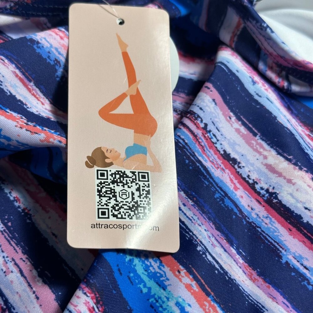 Womens Charmo UPF 50+ Striped Tankini TOP ONLY Sz M Beachy Vacation Tropical NWT - Picture 4 of 9